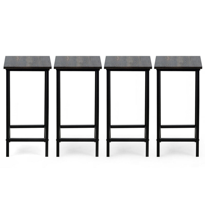 Set of 4 Bar Stools 24 Inch Counter Height Backless