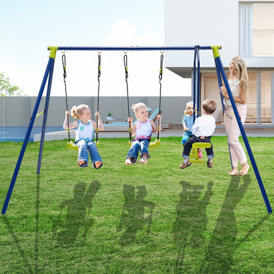 *440 Pounds Kids Swing Set with Two Swings and One Glider