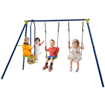 *440 Pounds Kids Swing Set with Two Swings and One Glider