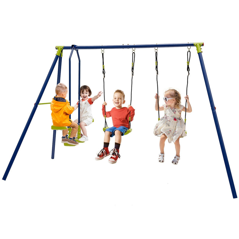 *440 Pounds Kids Swing Set with Two Swings and One Glider