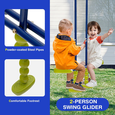 *440 Pounds Kids Swing Set with Two Swings and One Glider