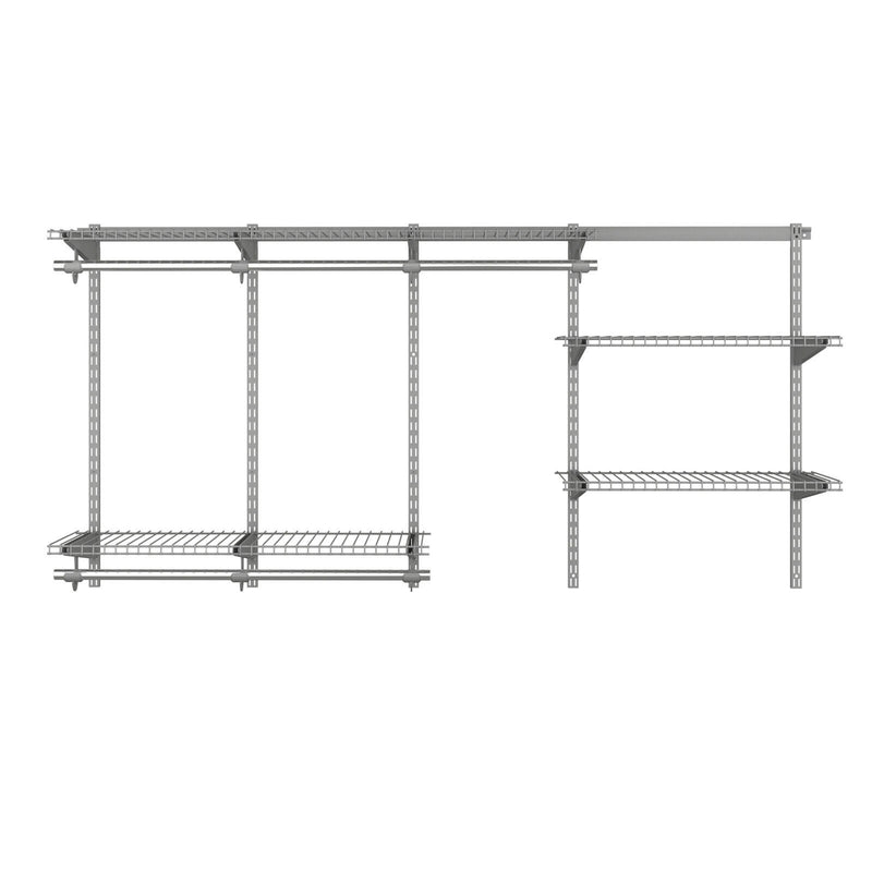 3 to 6 Feet Wall-Mounted Closet System Organizer Kit with Hang Rod-Gray