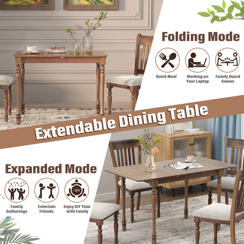 Rectangle Extension Dining Table with Hardwood Structure