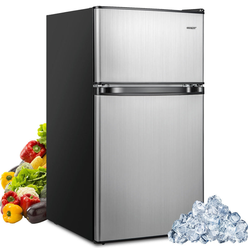 *3.2 Cu. Ft Compact Mini Fridge with 5 Temperature Settings - Sliver