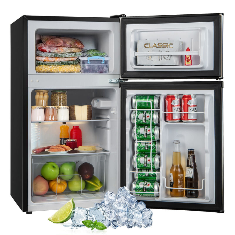 *3.2 Cu. Ft Compact Mini Fridge with 5 Temperature Settings - Sliver