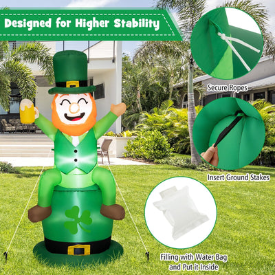 5 Feet St Patrick's Day Inflatable Decoration Leprechaun Sitting on Hat