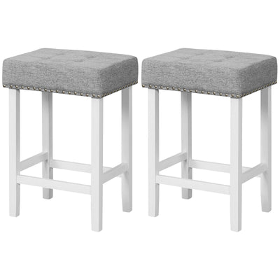 2 Pieces Counter Height Bar Stools with Sponge Padded Cushion-24.5 inches