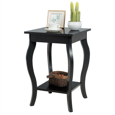 Accent Sofa End Side Table-Black