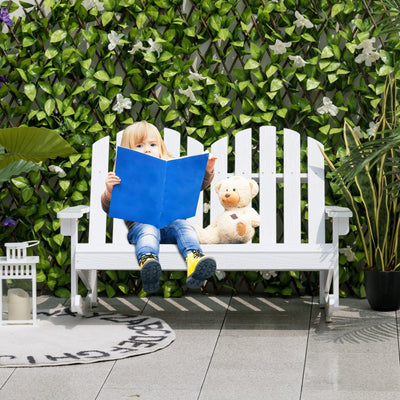 *2 Person Adirondack Rocking Chair with Slatted seat - White