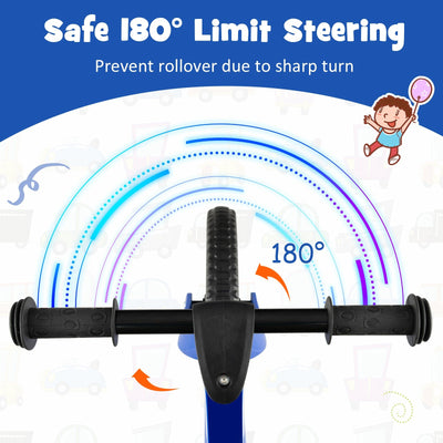 backordered - *Kids Balance Bike with Rotatable Handlebar for 2-6 Years Old - Blue