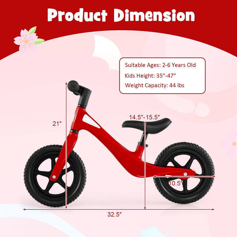 backordered - *Kids Balance Bike with Rotatable Handlebar for 2-6 Years Old - Red
