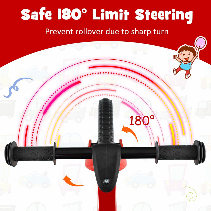 backordered - *Kids Balance Bike with Rotatable Handlebar for 2-6 Years Old - Red
