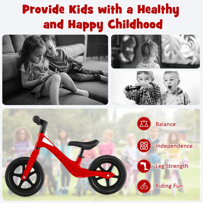 backordered - *Kids Balance Bike with Rotatable Handlebar for 2-6 Years Old - Red