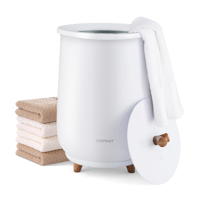 *23L Large Luxury Bucket-Style Towel Warmer with Fragrant Disc Holder - White