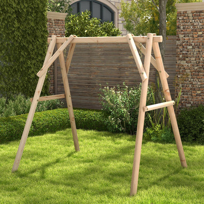 *Heavy Duty Wooden Swing Frame with Reinforced Bars