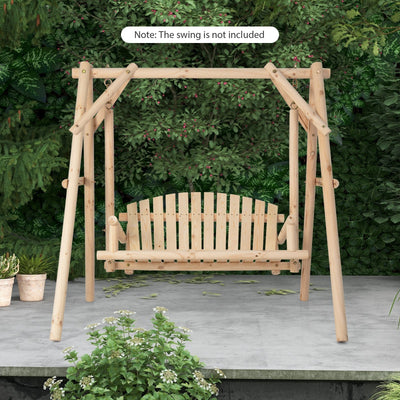 *Heavy Duty Wooden Swing Frame with Reinforced Bars