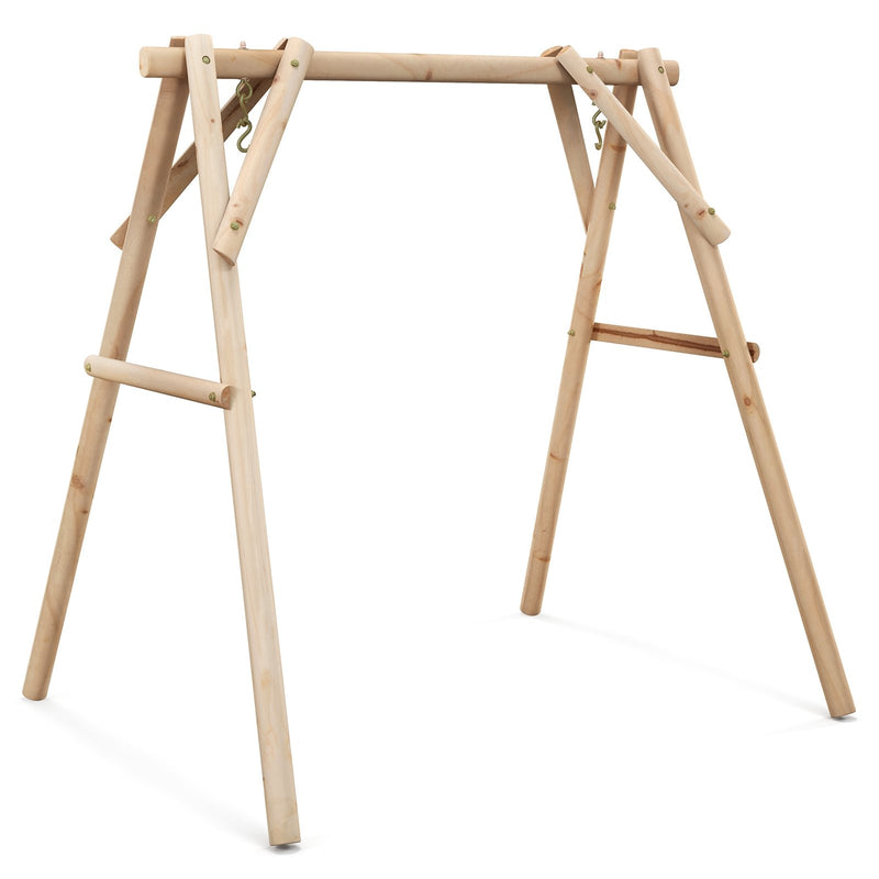 *Heavy Duty Wooden Swing Frame with Reinforced Bars