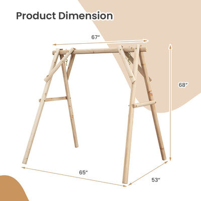 *Heavy Duty Wooden Swing Frame with Reinforced Bars