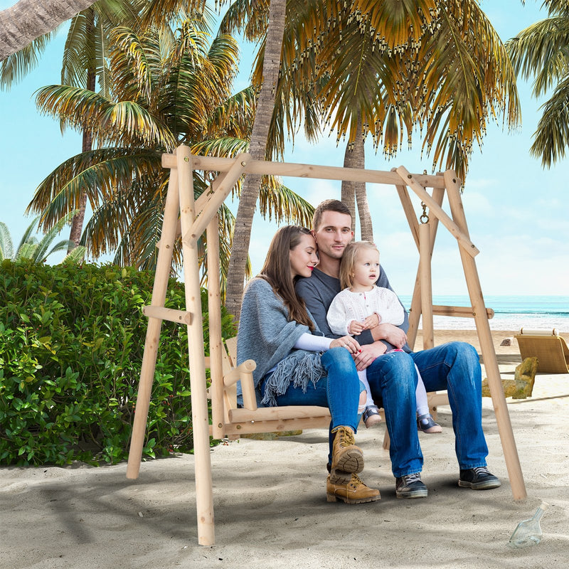 *Heavy Duty Wooden Swing Frame with Reinforced Bars
