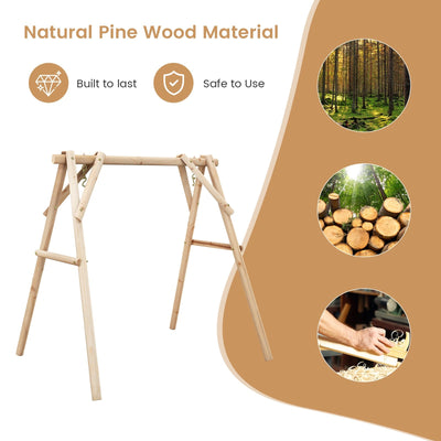 *Heavy Duty Wooden Swing Frame with Reinforced Bars
