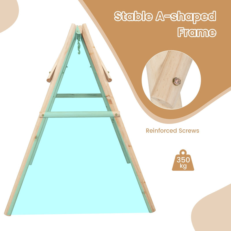 *Heavy Duty Wooden Swing Frame with Reinforced Bars