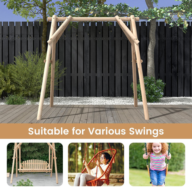 *Heavy Duty Wooden Swing Frame with Reinforced Bars