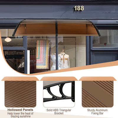 *Outdoor Front Door Patio Overhang Awning for Sunlight Rain Snow Wind Protection - 80 x 40 Inch