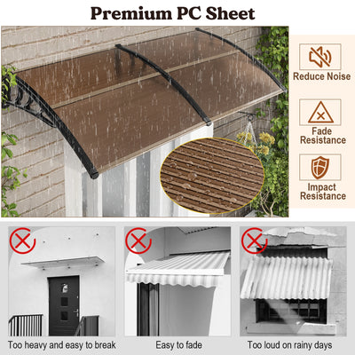 *Outdoor Front Door Patio Overhang Awning for Sunlight Rain Snow Wind Protection - 80 x 40 Inch