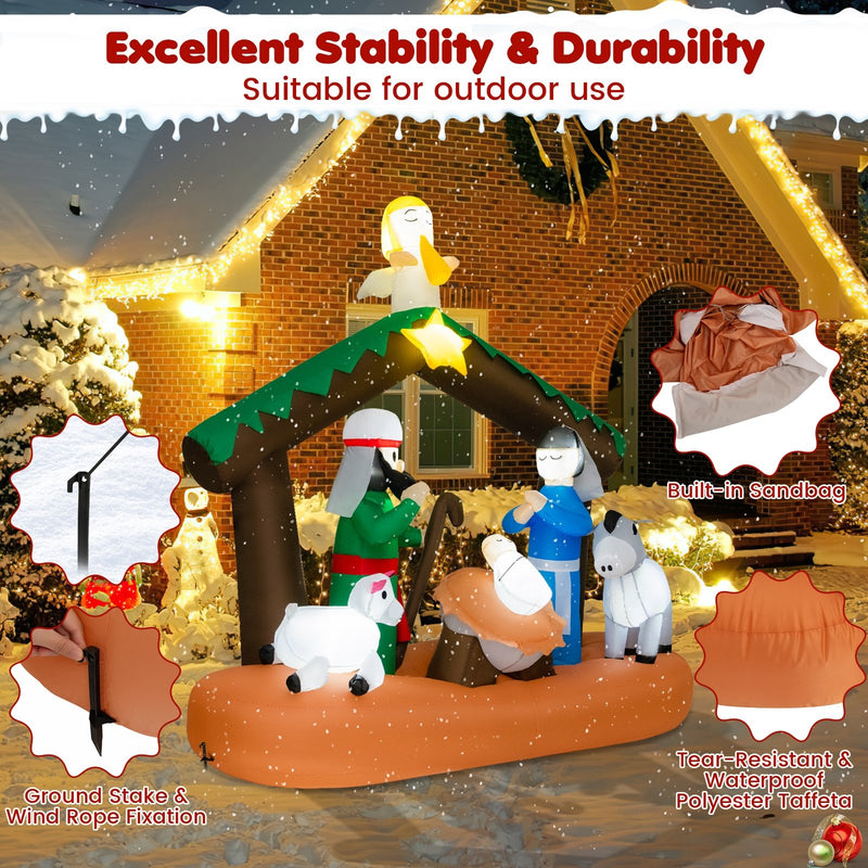 6 Feet Lighted Christmas Inflatable Nativity Scene Decoration