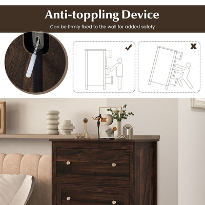 4 Drawer Dresser for Closet Hallway Living Room Nursery-Brown
