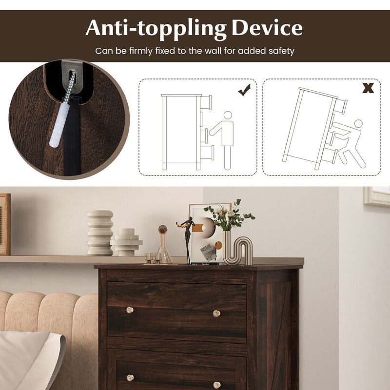 4 Drawer Dresser for Closet Hallway Living Room Nursery-Brown