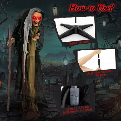 Life Size Animatronic Witch with Pre-Recorded Phrases