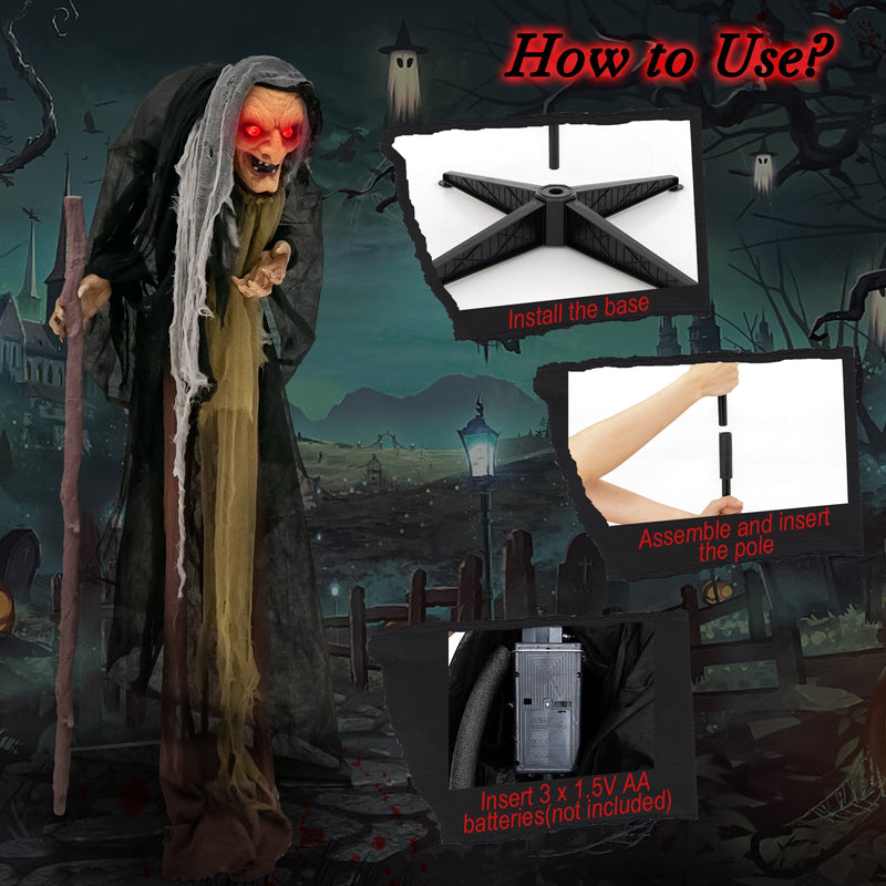 Life Size Animatronic Witch with Pre-Recorded Phrases
