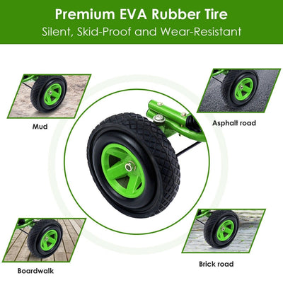 *4 Wheel Pedal Powered Ride On Car with Adjustable Seat - Green