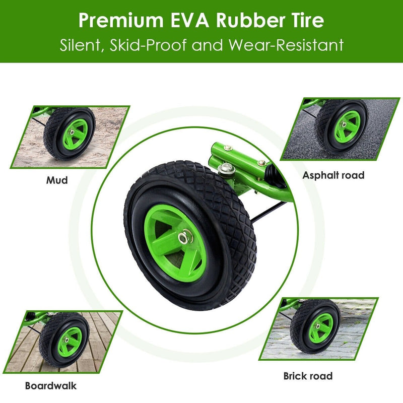 *4 Wheel Pedal Powered Ride On Car with Adjustable Seat - Green