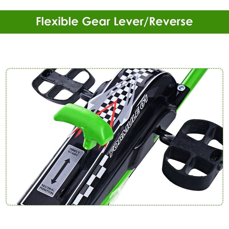 *4 Wheel Pedal Powered Ride On Car with Adjustable Seat - Green