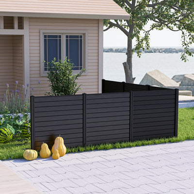*Freestanding 48 x 48 Inch Air Conditioner Fence with Metal Ground Stakes - Black