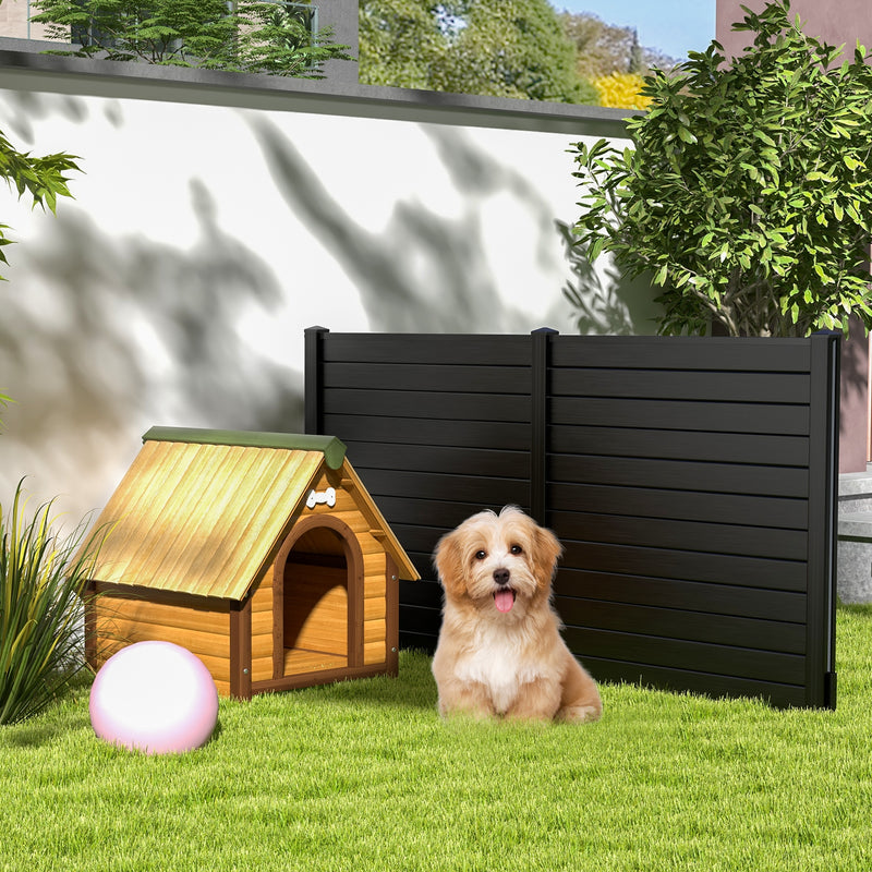 *Freestanding 48 x 48 Inch Air Conditioner Fence with Metal Ground Stakes - Black
