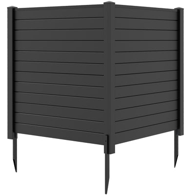 *Freestanding 48 x 48 Inch Air Conditioner Fence with Metal Ground Stakes - Black