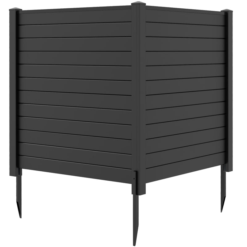 *Freestanding 48 x 48 Inch Air Conditioner Fence with Metal Ground Stakes - Black