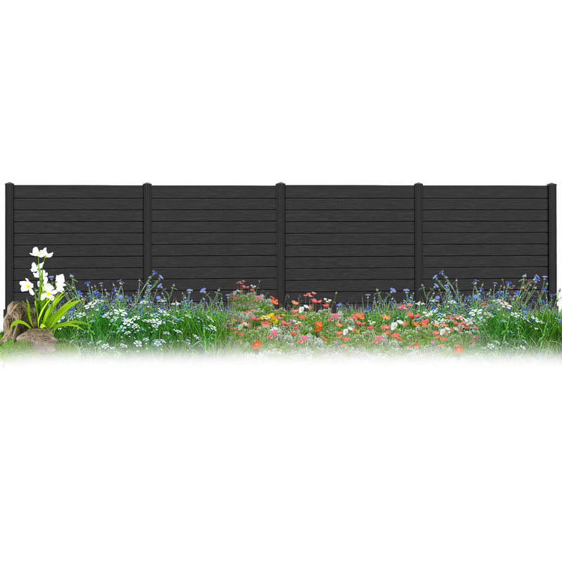 *Freestanding 48 x 48 Inch Air Conditioner Fence with Metal Ground Stakes - Black