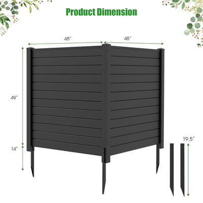 *Freestanding 48 x 48 Inch Air Conditioner Fence with Metal Ground Stakes - Black