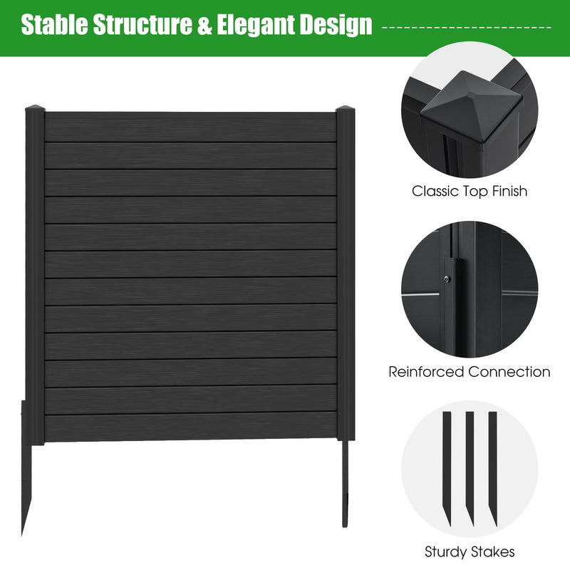 *Freestanding 48 x 48 Inch Air Conditioner Fence with Metal Ground Stakes - Black