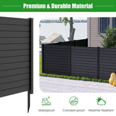 *Freestanding 48 x 48 Inch Air Conditioner Fence with Metal Ground Stakes - Black