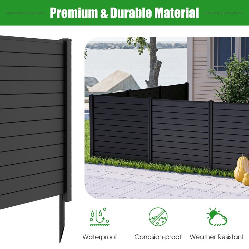 *Freestanding 48 x 48 Inch Air Conditioner Fence with Metal Ground Stakes - Black