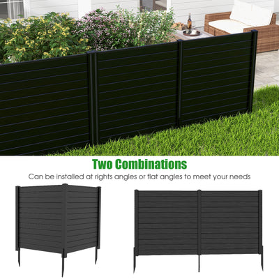 *Freestanding 48 x 48 Inch Air Conditioner Fence with Metal Ground Stakes - Black