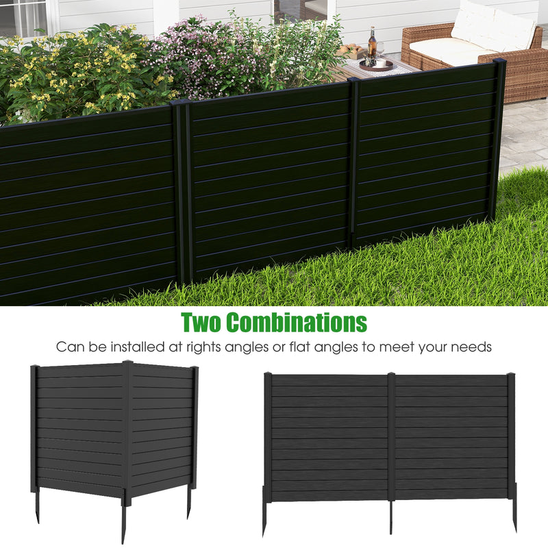 *Freestanding 48 x 48 Inch Air Conditioner Fence with Metal Ground Stakes - Black