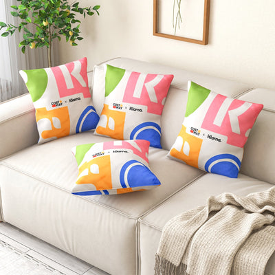 18 x 18 Inch Inches Square Throw Pillows with Removable and Washable Velvet Pillow Cases-Pink