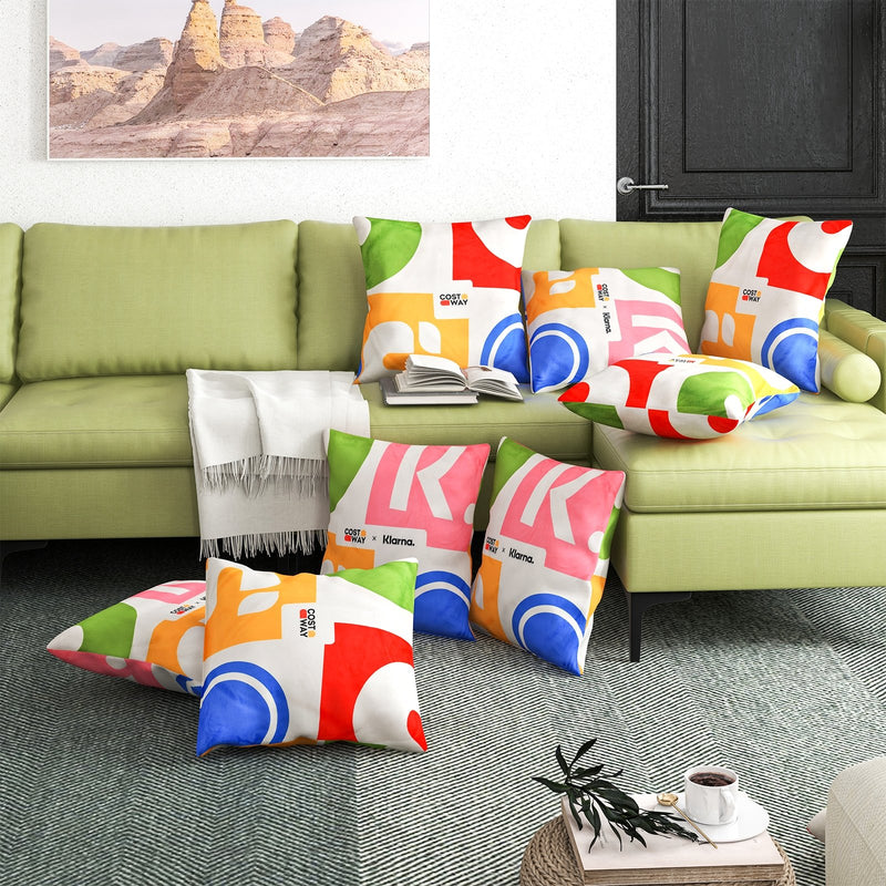 18 x 18 Inch Inches Square Throw Pillows with Removable and Washable Velvet Pillow Cases-Pink
