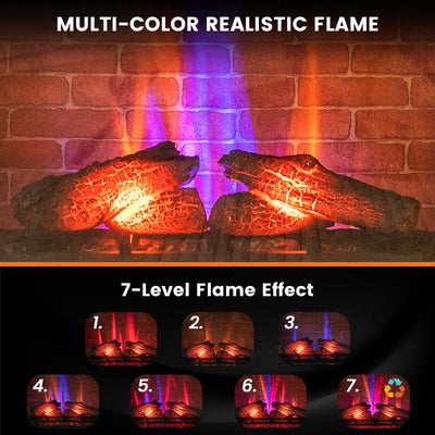 27 Inch Freestanding Fireplace with Remote Control-Black